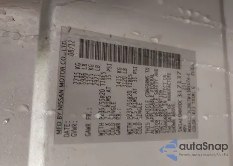 2013 Infiniti Jx35 from USA, damaged, VIN 5N1AL0MM9DC317137